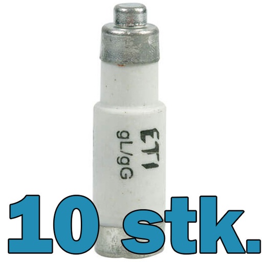 [0825100020] D01 sikring 13A sort - 10 stk.