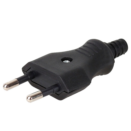 [6228429848] Flad EU stikprop uden jord - sort