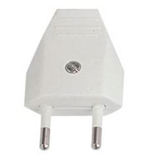 [6228429844] Flad EU stikprop uden jord - hvid