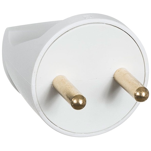 [1028007330] Rund stikprop u. jord - hvid