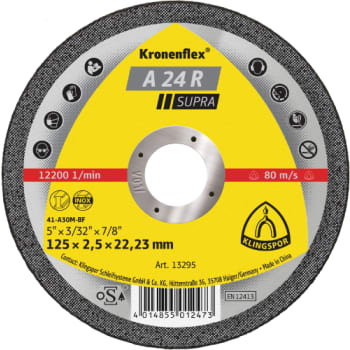[881350366] Klingspor skæreskive A 24 R Supra, til stål, 125 x 2,5 mm, Lige