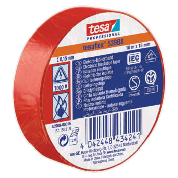 [881520151] tesa isoleringstape 53988, PVC 15 mm x 10 m, rød