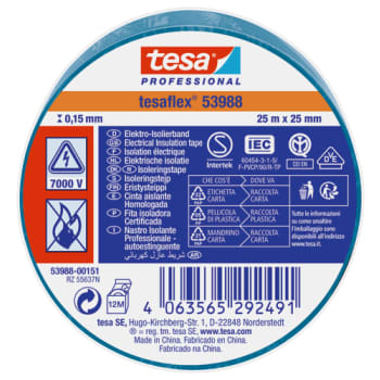 [881520191] tesa isoleringstape 53988, PVC 25 mm x 25 m, blå