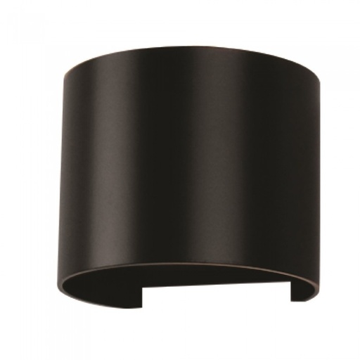 [7567090] 6W LED sort væglampeRund, justerbar spredning.