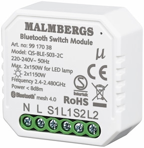 [9917038] Bluetooth smart modul on/off 2-kanal/kroneafbryder, 2X1150W / 2X150W LED