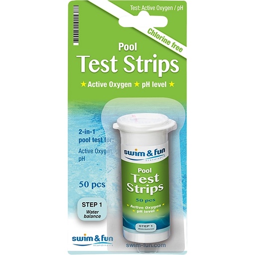 [SW1538] POOL TEST STRIPS PH/ACTIVE OXYGEN 50 STK