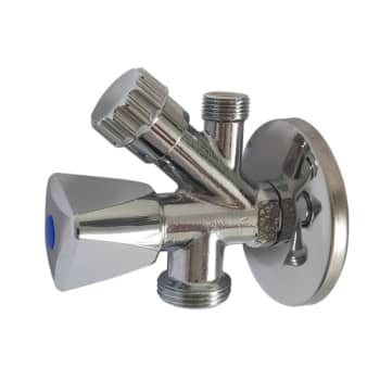 [744426323] 1/2" x 3/8" Stopventil dobbelt krom GDV