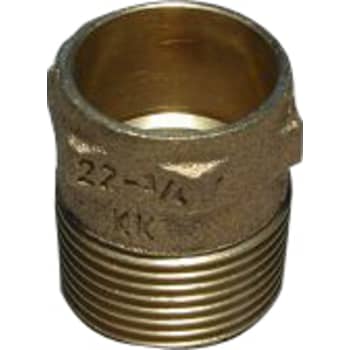 [042244022] 22 mm x 3/4" Lodde overgang muffe/nippel