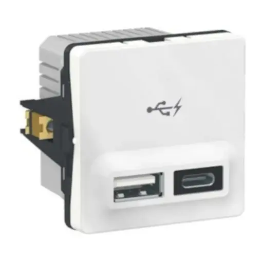 [1017053094] FUGA KOMBI USB UDTAG A+C 2,4A 1M Hvid