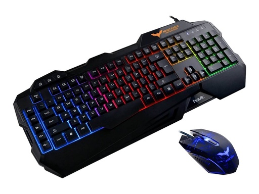 [992607901] Havit HV-KB558CM Tastatur og mus-sæt Membran Regnbue Kabling Nordisk