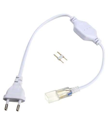 [651] Stik til 230V LED strip (Type Q) - Inkl. endeprop, 230V