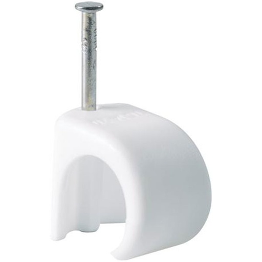 [0839106696] Kabelclips til 10-13mm kabel 35mm søm hvid - 100 stk.