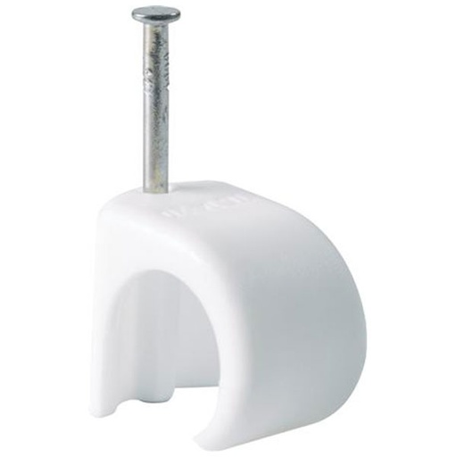 [0839106667] Kabelclips til 8-12mm kabel 30mm søm hvid - 100 stk.