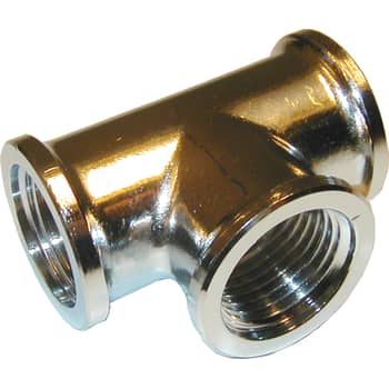 [048130504] 1/2" Tee forkromet Messing Afzinkningsfri
