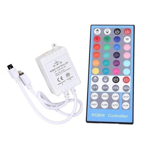 [3326] RGB+WW controller med fjernbetjening - Passer kun  til RGB+WW strip, 12V, infrarød, 96W