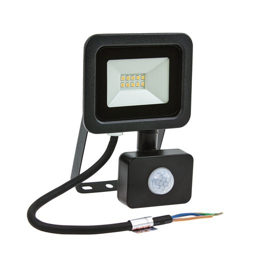 [SLI029037WW-CZUJNIK] 10W LED Projektør m. sensor 3000K 810 Lumen