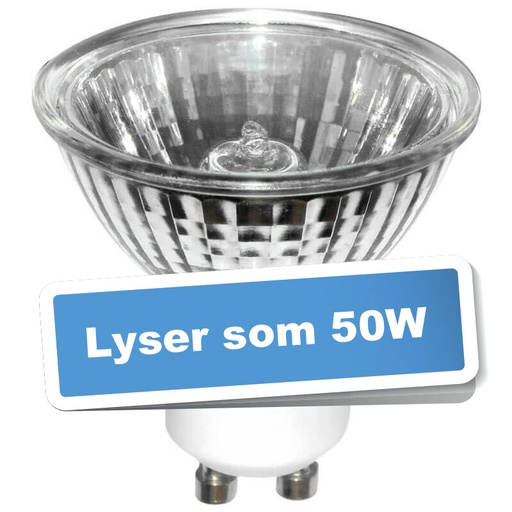 [14011] 40W lyser som 50W Øko-halogenpære 230V GU10 Alu