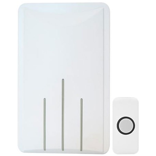 [0890100068] Dørklokkesæt m. indbygget transformer - Hvid
