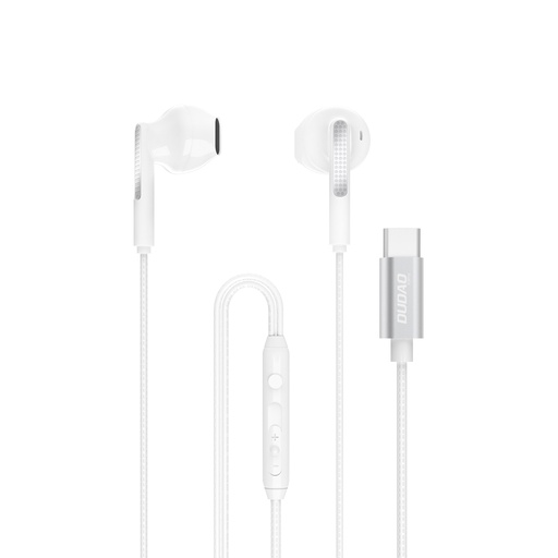 [H64531] Dudao X3Pro in-ear headphones USB-C, Hvid (1,2m)