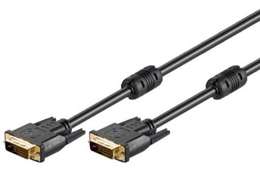 [H25612] DVI-D kabel - Dual Link, 2 x DVI-D han, m. støjfilt. (2m)