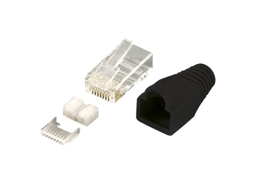 [H49315] RJ45 modularstik - 8P8C, CAT6 uskærmet, Sort afl. (100 stk.)