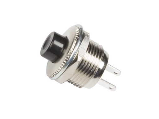[H12508] Mini trykkontakt - OFF-(ON) 1A / 250V, Sort