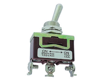 [H12646] MAXI vippekontakt - 1P (ON)-OFF-(ON) 10A/250V, M3 skruer