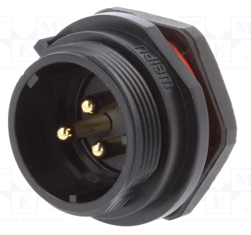 [H61138] SP21 fatning - 3P han, 1.5mm², 10A, Kabinet (IP68)
