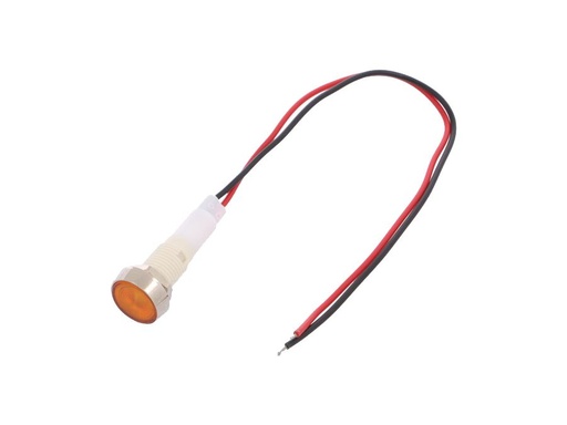 [H59684] LED panel kontrollampe - 230V, Gul (Ø10mm hul)