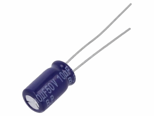 [H62903] Bipolar Elektrolyt Kondensator - 10uF 50Vdc Lodret (±20%)
