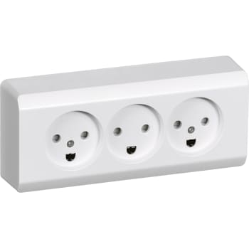 [1017053421] LK Opus 66 afdækning til udvendig stikkontakt M/J tripel, hvid