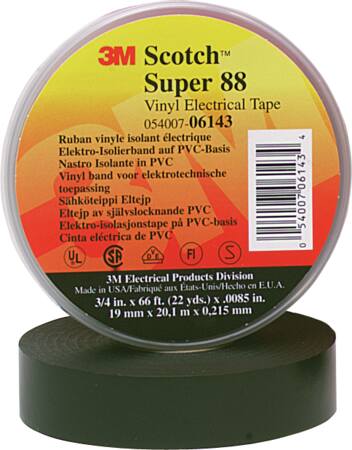 [8739030262] Pvc-Tape Scotch Super 88 25 mm x 20M Sort