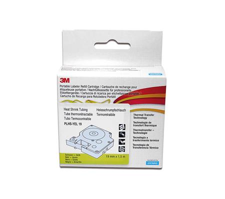 [9797003010] DYMO Rhino industri tape krympeflex sort på gul 6mmx1,5m