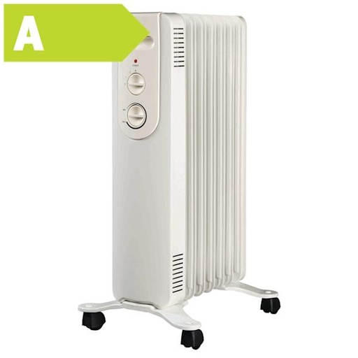 [4278504415] Radiator Oliefyldt NOVA 15 1500W 230V m/stikprop, på hjul