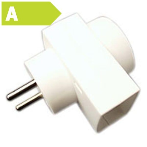 [1928301042] dobbelt stik. d3 hvid 1flad+1rund