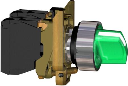 [7517800152] Harmony drejeafbryder komplet med LED og 2 faste positioner i grøn 24VAC/DC 1xNO+1xNC, XB4BK123B5