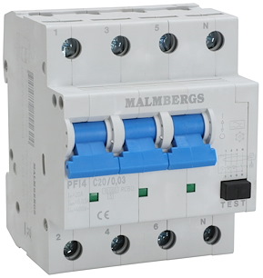 [2160560] Kombirelæ 20A 30mA 10kA 4-pol