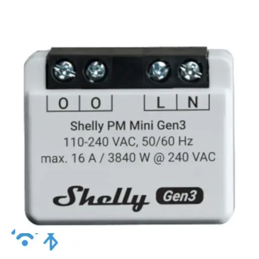[5401026336] Shelly PM Mini (GEN 3) - WiFI effektmåler u/relæ