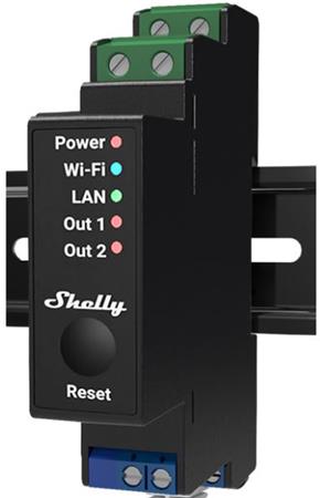 [5401018845] Shelly Pro 2PM - WiFi relæ/jalousi, 2 kanaler
