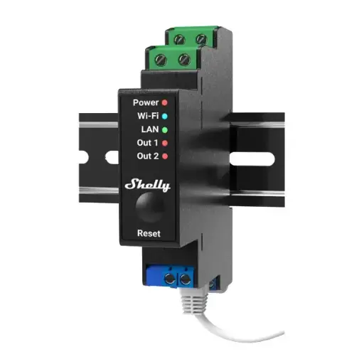 [5401018845] Shelly Pro 2PM - WiFi relæ/jalousi, 2 kanaler
