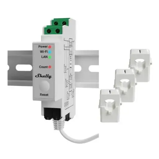 [5401018931] Shelly Pro 3EM 120A - WiFi 3-faset energimåler