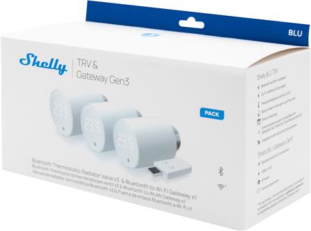 [5401038070] Shelly BLU TRV 3-pack + 1 x BLU Gateway Gen3