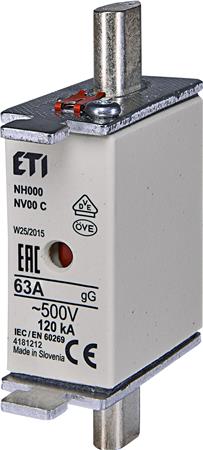 [0825101090] SIKRING NH000 63A GG 500V