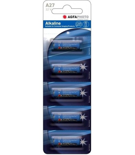 [3695] LR27A/A27 5-pak AgfaPhoto batteri - Alkaline, 12V