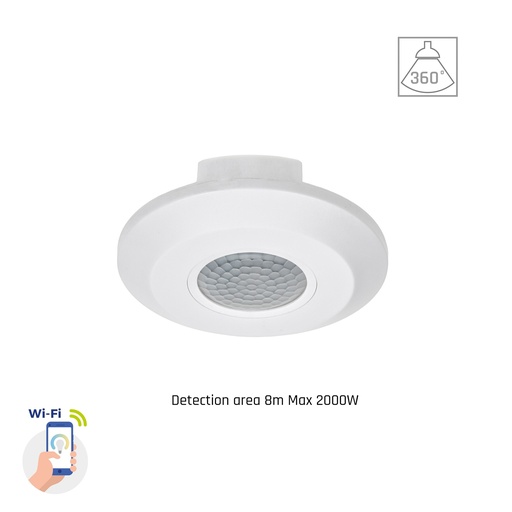 [WOJ+05782] Smart 360° Bevægelsessensor med WI-FI IP20 - Hvid