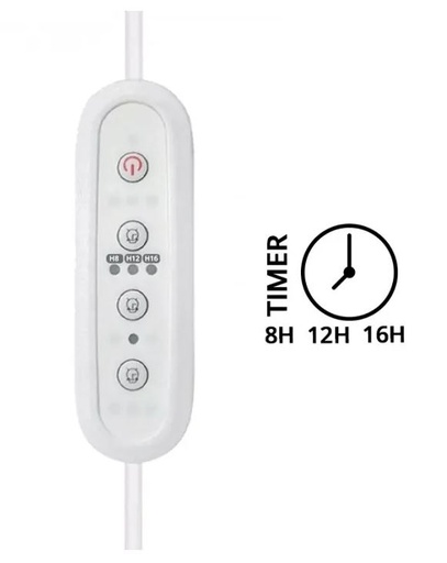 [4351] Timer til LEDlife Pro-Grow 2.0 - 1,5 m ledning, maks. 120W, vælg mellem 8, 12 eller 16 timer