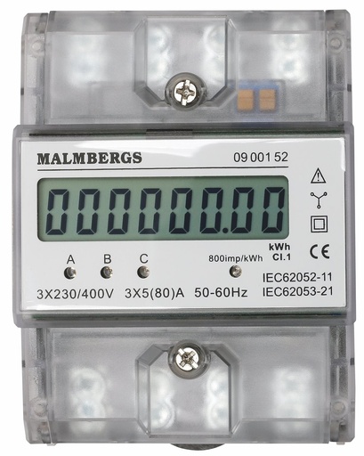 [0900152] Digital KWh-måler 3-Faset, 63A