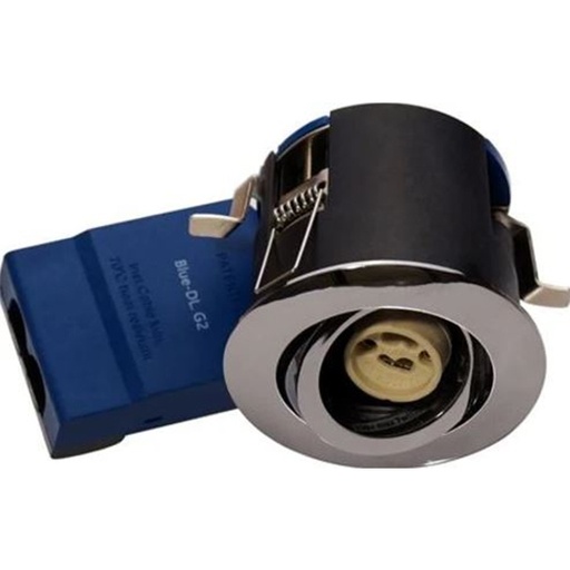 [5442524893] Indbygningsspots m. GU10 fatning - rund, blank krom