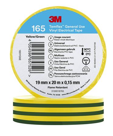 [8739100338] TAPE VINYL 165 19MMX20M GRØN/GUL