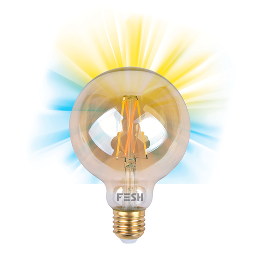 [208003] FESH SMART HOME LED Globe Ø95, kold/varm DEKO E27 5,5W, amber